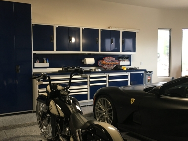 White and Blue GT Workbench and Wall Mount Uppers.